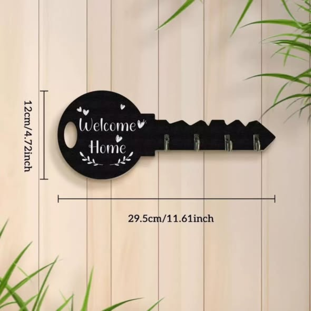 Welcome Home Wooden Key Holder
