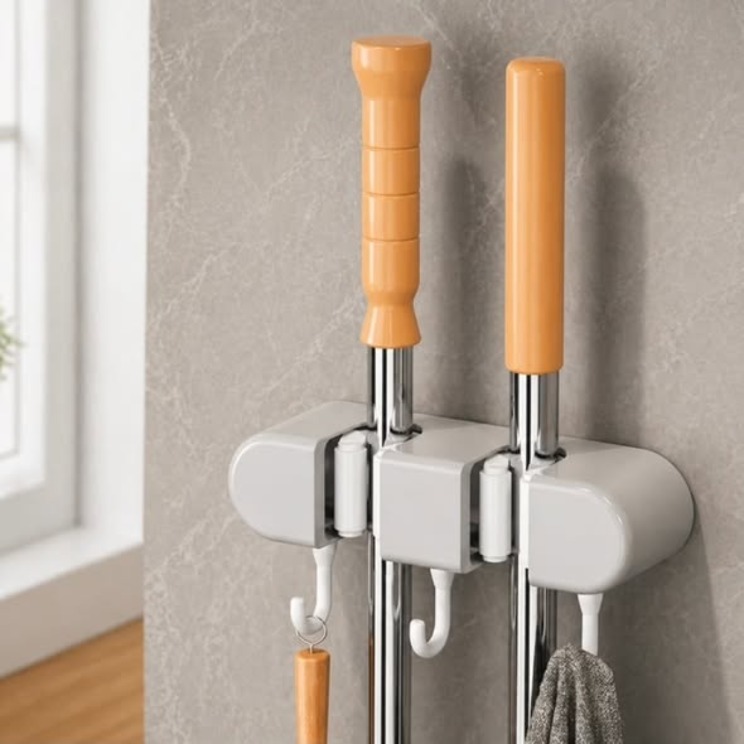 Non-Slip Wall-Mounted Mop Holder