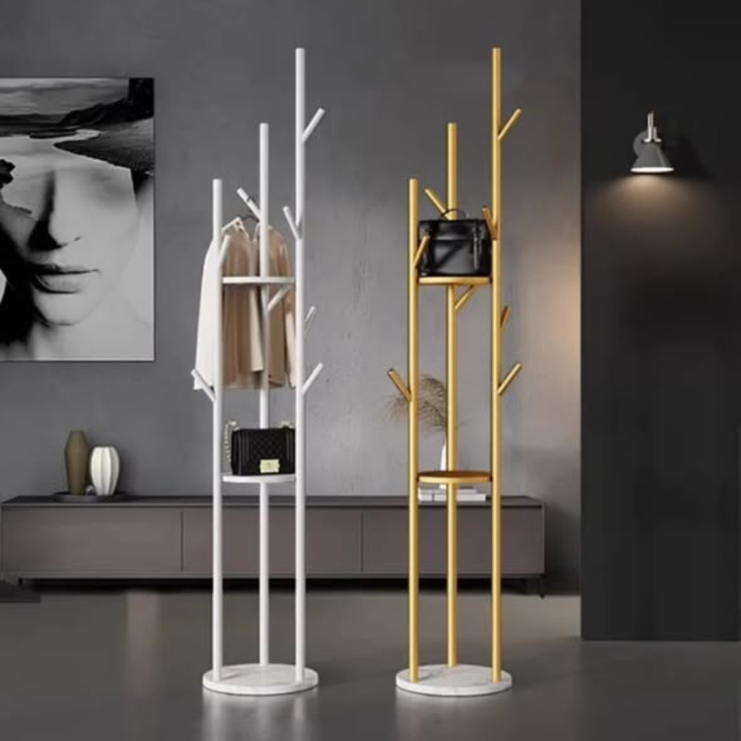 Multifunctional Golden Coat Tree Stand