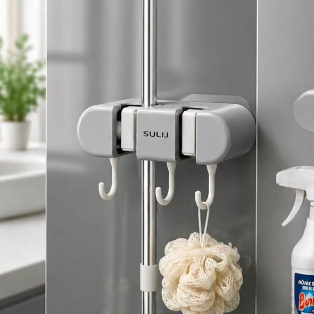 Non-Slip Wall-Mounted Mop Holder