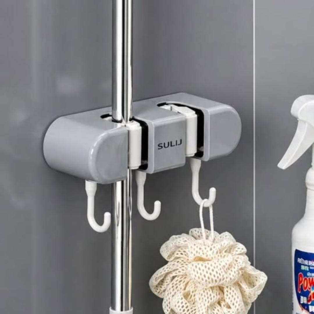 Non-Slip Wall-Mounted Mop Holder