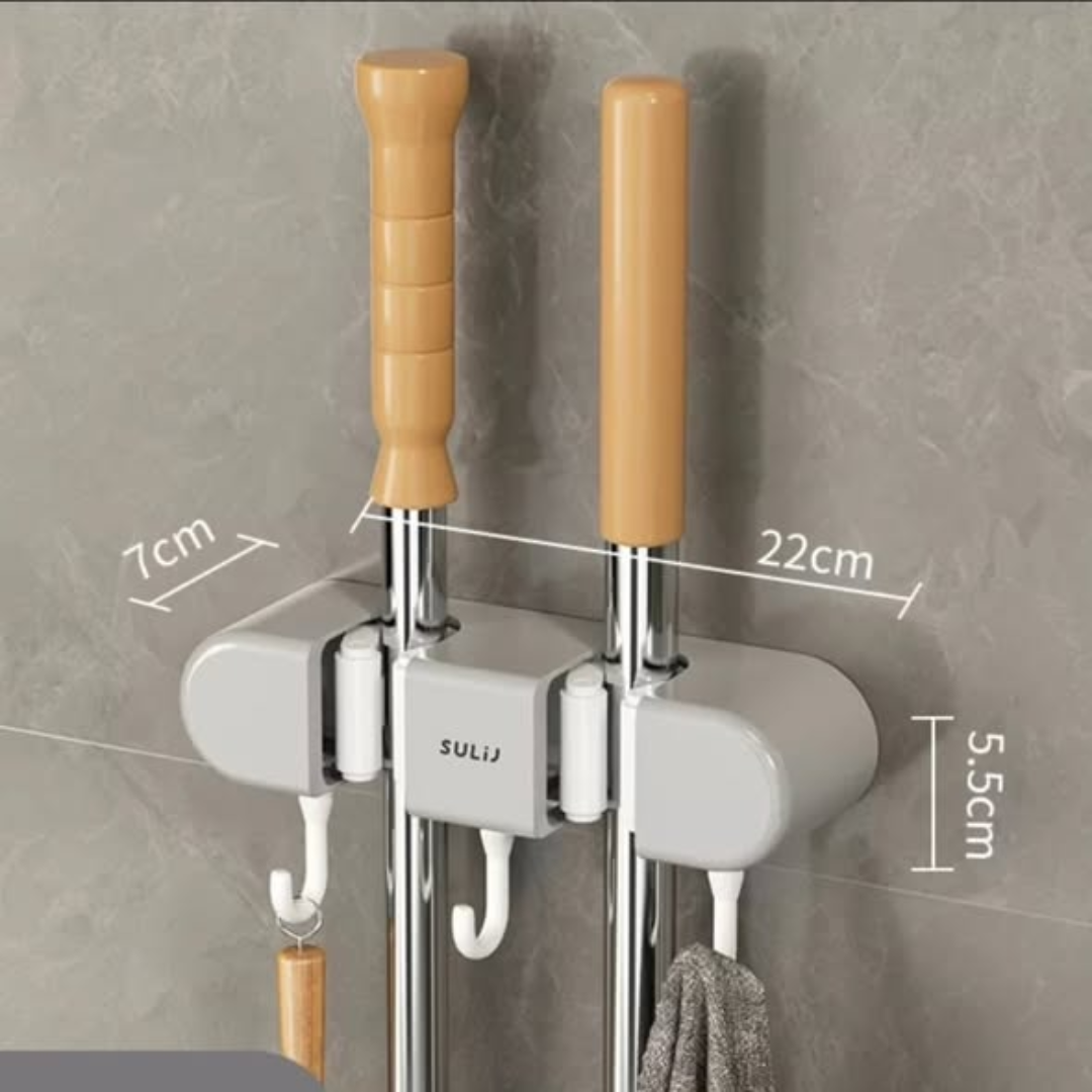 Non-Slip Wall-Mounted Mop Holder