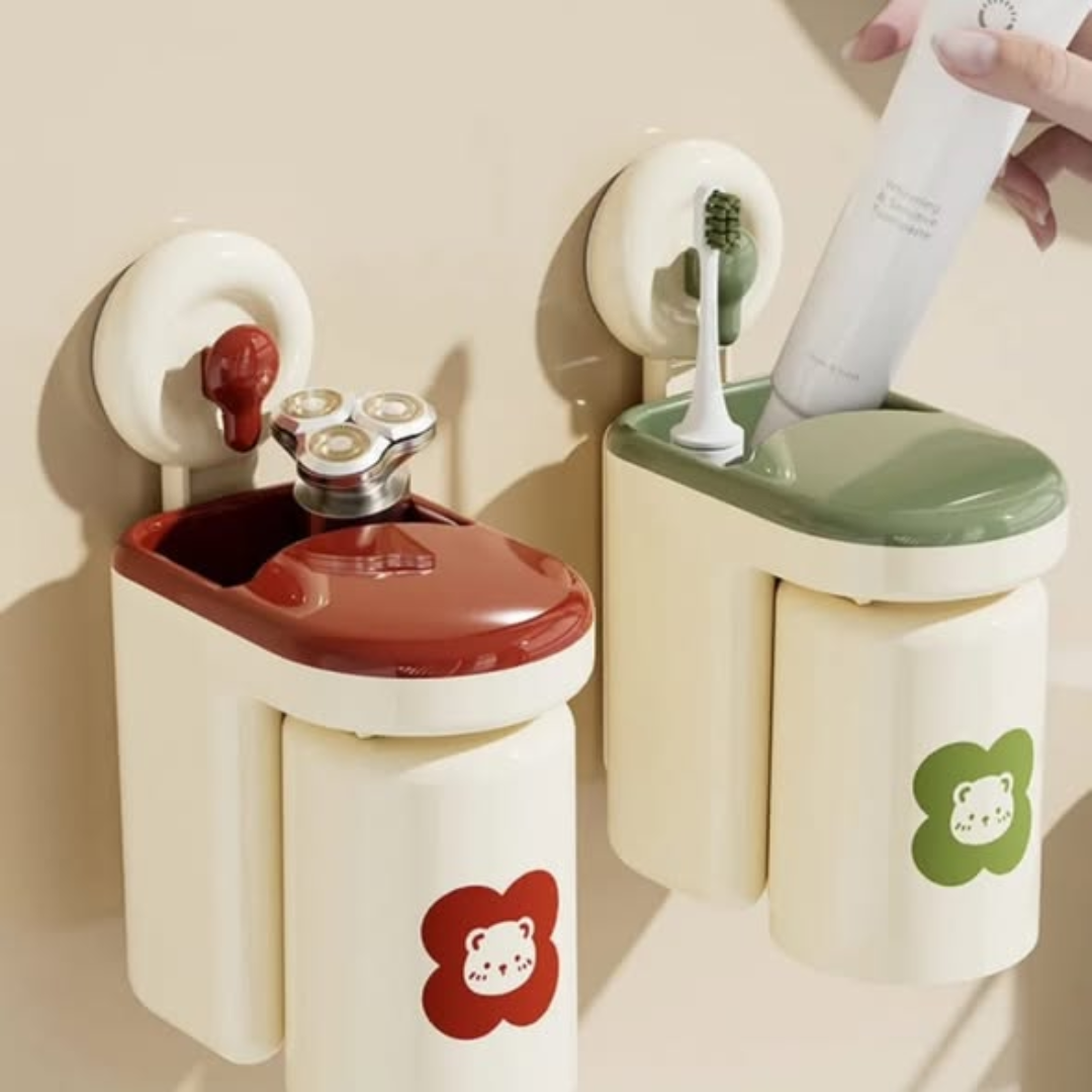 Adhesive Wall Mounted Toothbrush Cup Rack