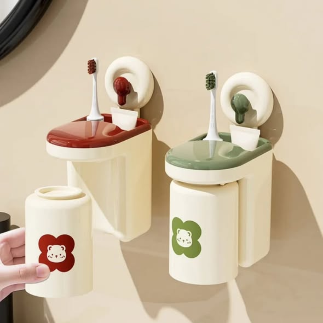 Adhesive Wall Mounted Toothbrush Cup Rack