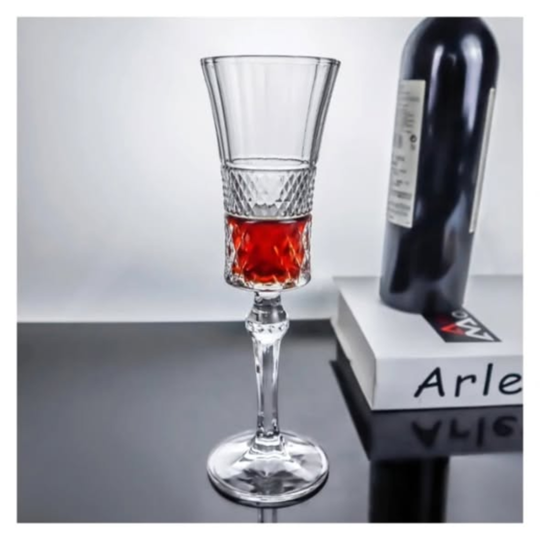 6 Pcs Pure Crystal Goblet Champagne Flute Glass