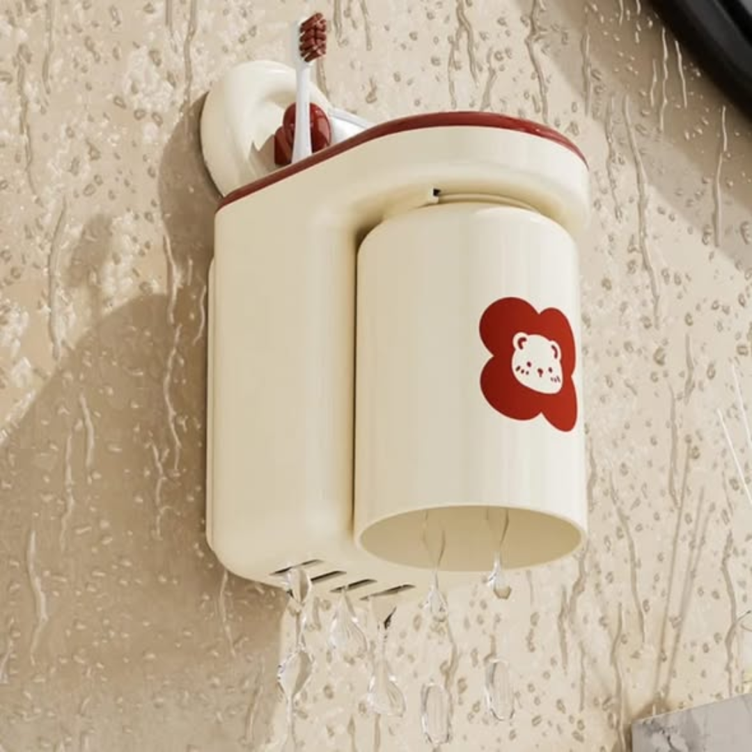 Adhesive Wall Mounted Toothbrush Cup Rack
