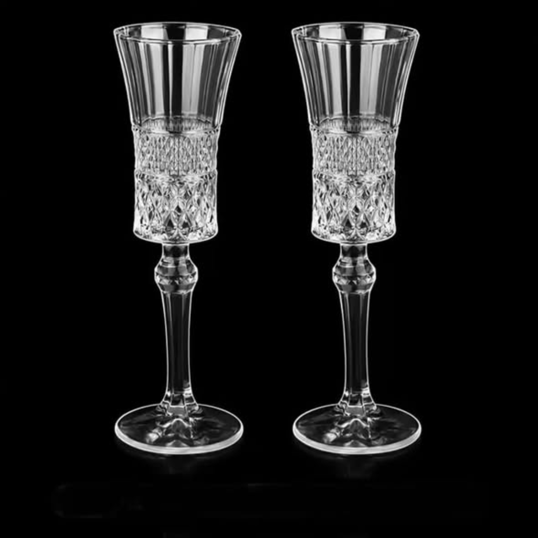 6 Pcs Pure Crystal Goblet Champagne Flute Glass