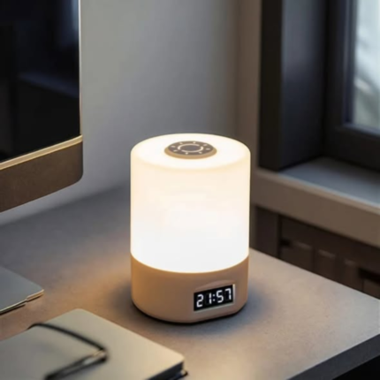 LED Night Lamp with Digital Clock