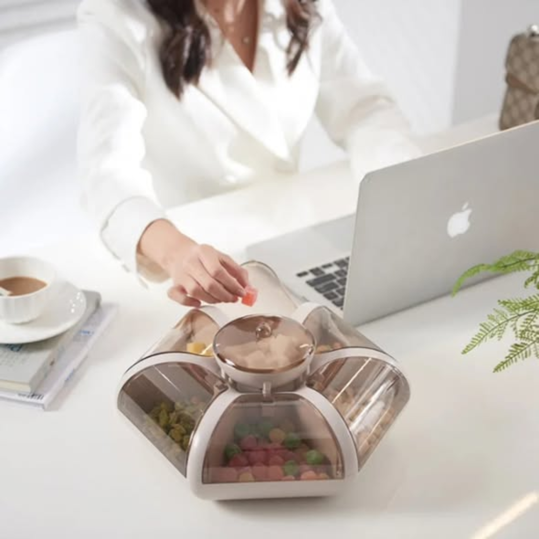 6 compartments Acrylic petals snack box