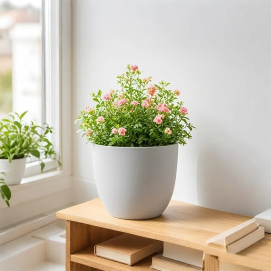 Marble Coated Minimalist Design Flower Planters