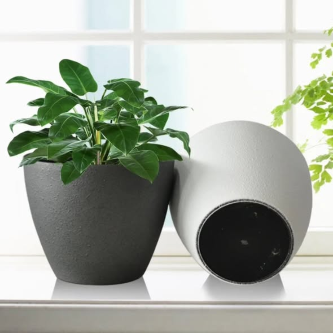 Marble Coated Minimalist Design Flower Planters