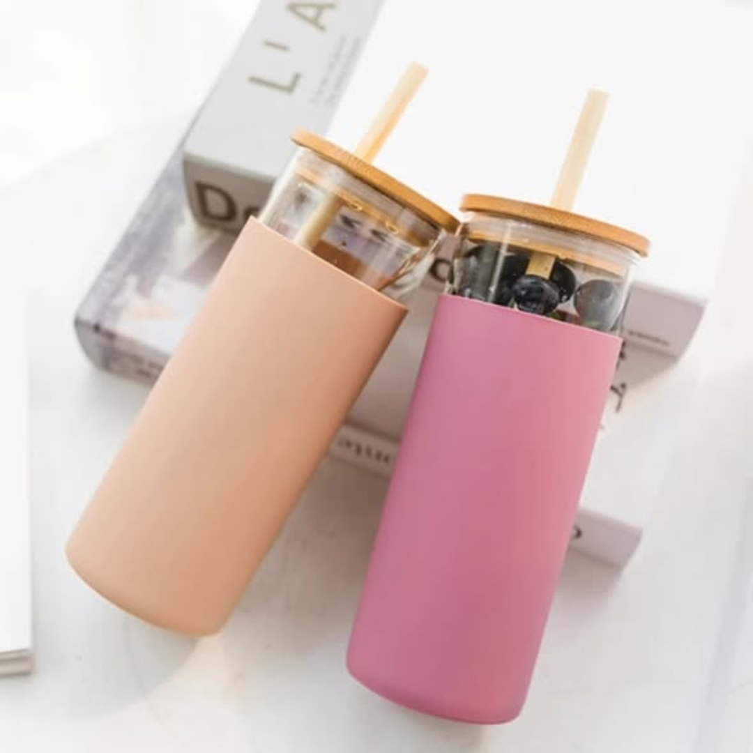 High Temperature Resistance Tumblers with Bamboo Straws
