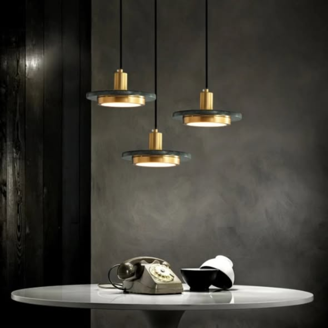 Postmodern Round Marble LED Pendant Lamp