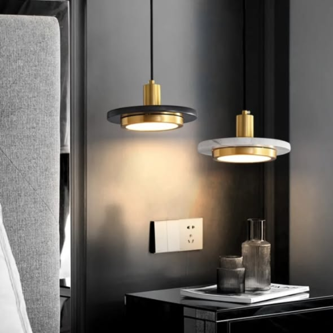 Postmodern Round Marble LED Pendant Lamp