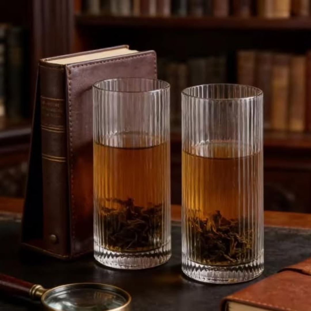 6pcs classical ribbed crystal glasses