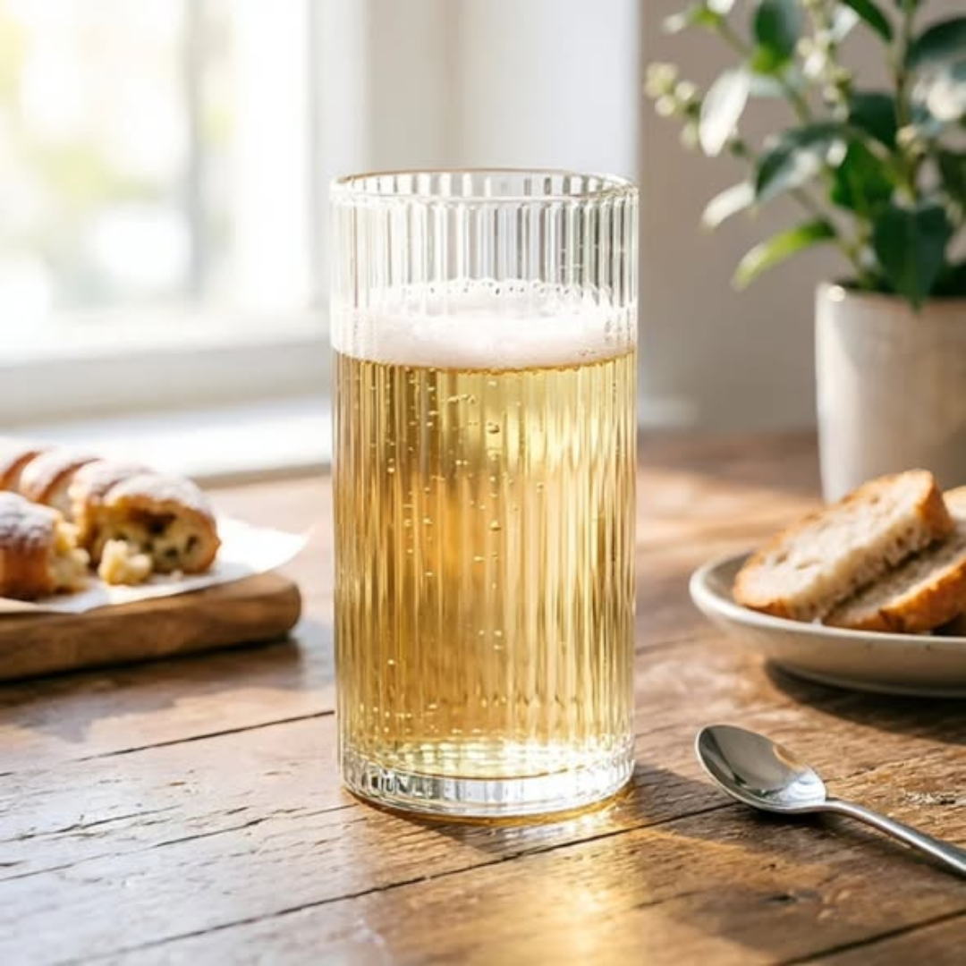 6pcs classical ribbed crystal glasses