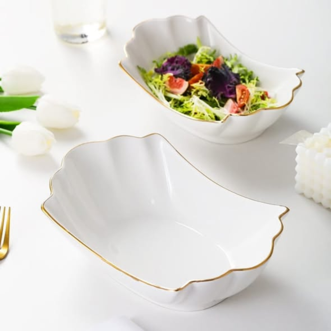 Gold Ceramic Household Soup Bowl