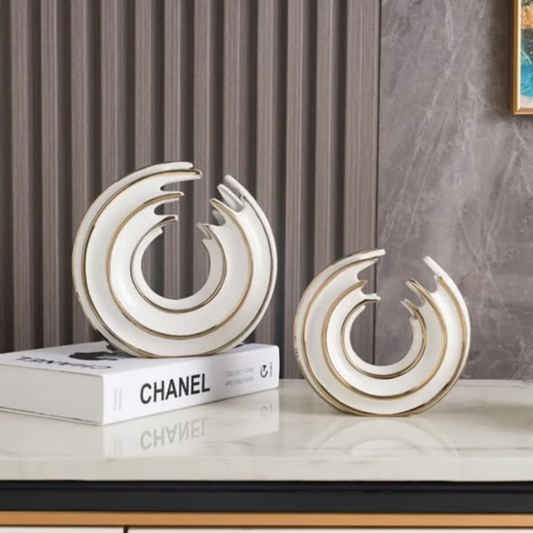 Ceramic shell design 2pcs decor