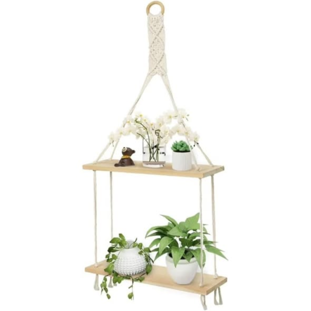 New Macrame Hanging floating Shelf Wall