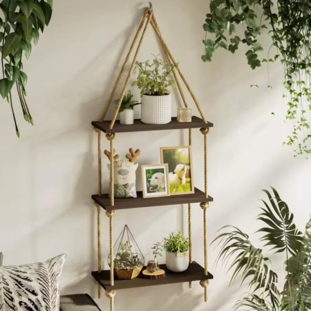 3 Tier Wooden Floating Shelf