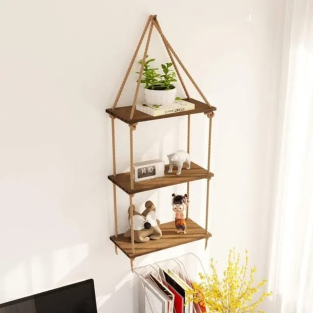 3 Tier Wooden Floating Shelf