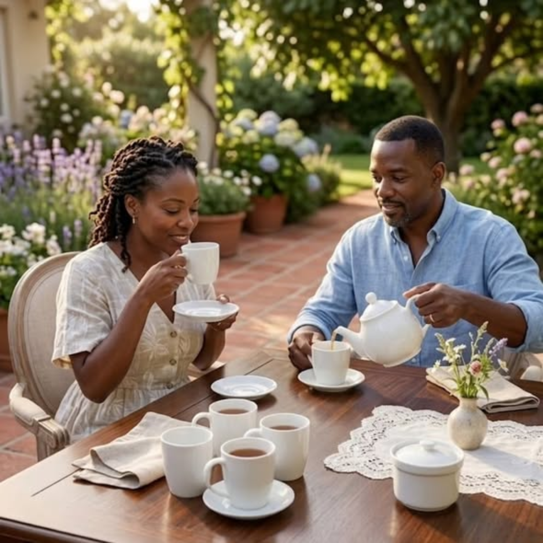 Ceramic White Tea Set