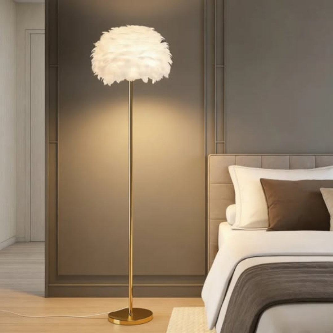 Ostrich Floor Feather Lamp
