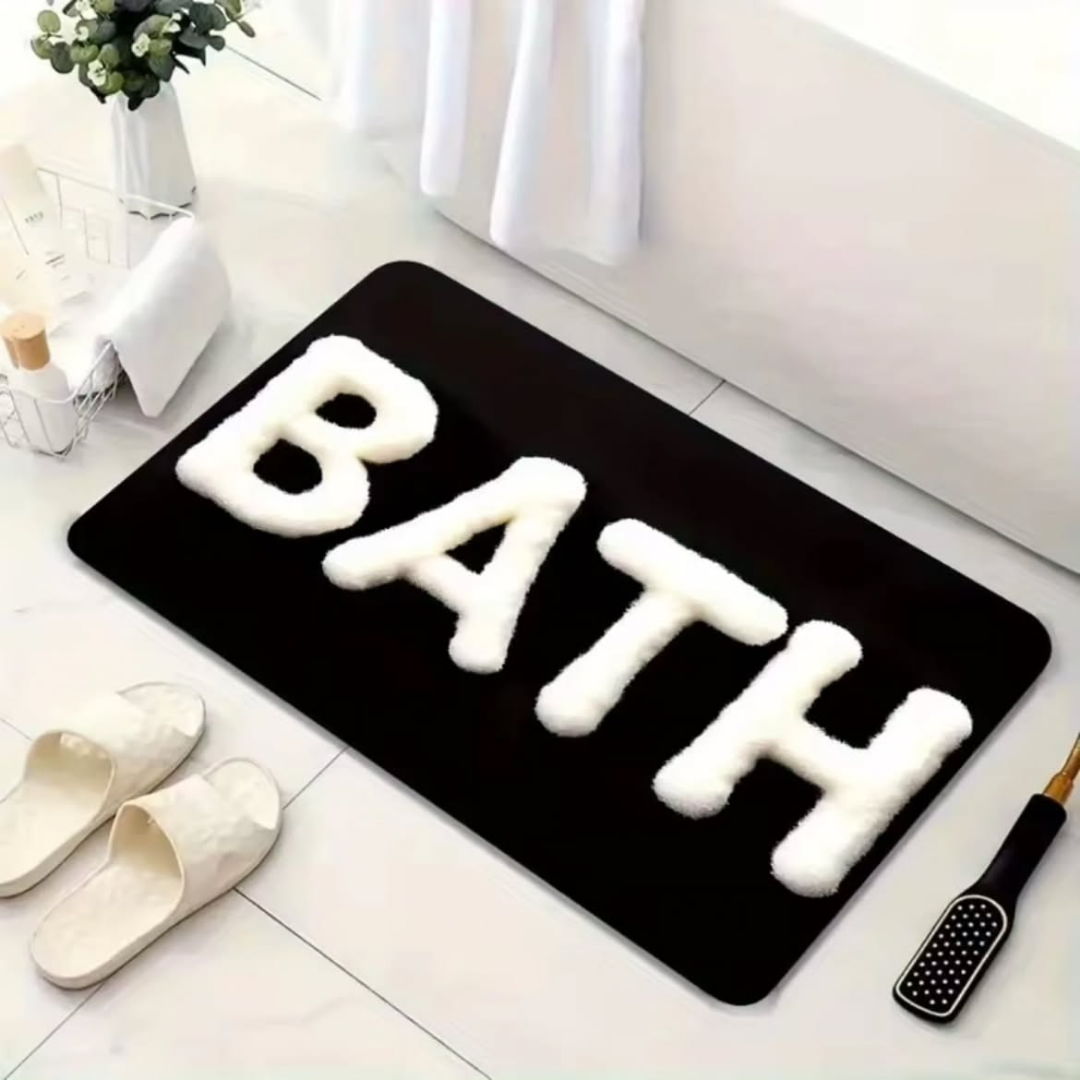 Black Absorbent Diatom Bathroom Mat