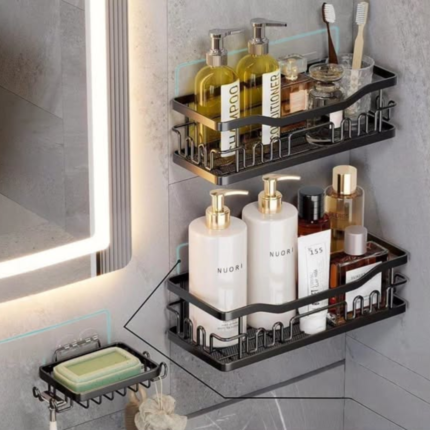 3-Piece Shower Caddy Shelf / Bathroom Organizer Set