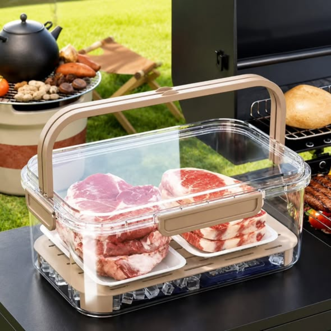 Airtight Food Storage Container With Drain Tray