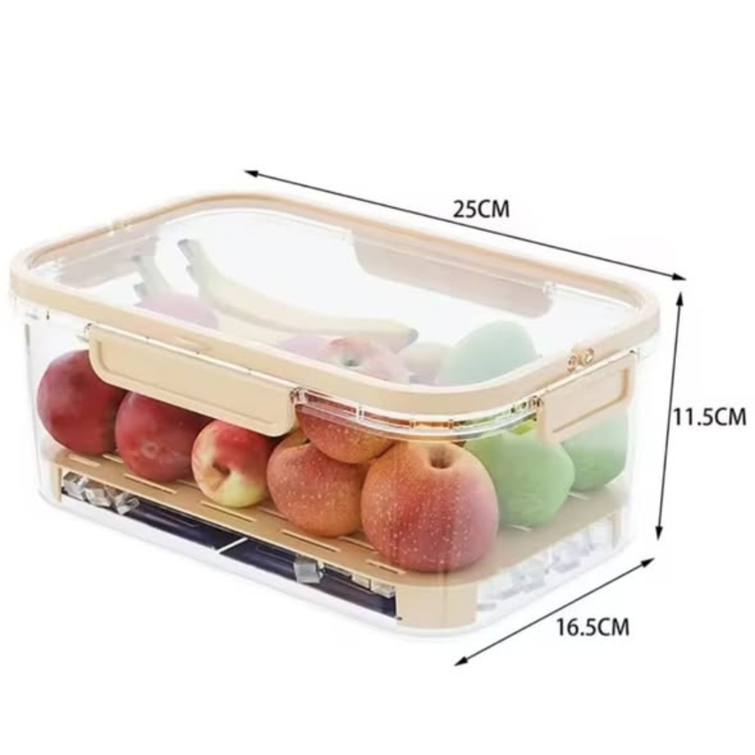 Airtight Food Storage Container With Drain Tray