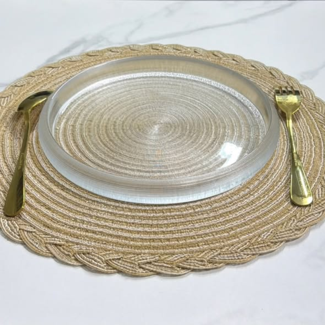 6Pcs Hand crafted Crystal Hard Glass Plates