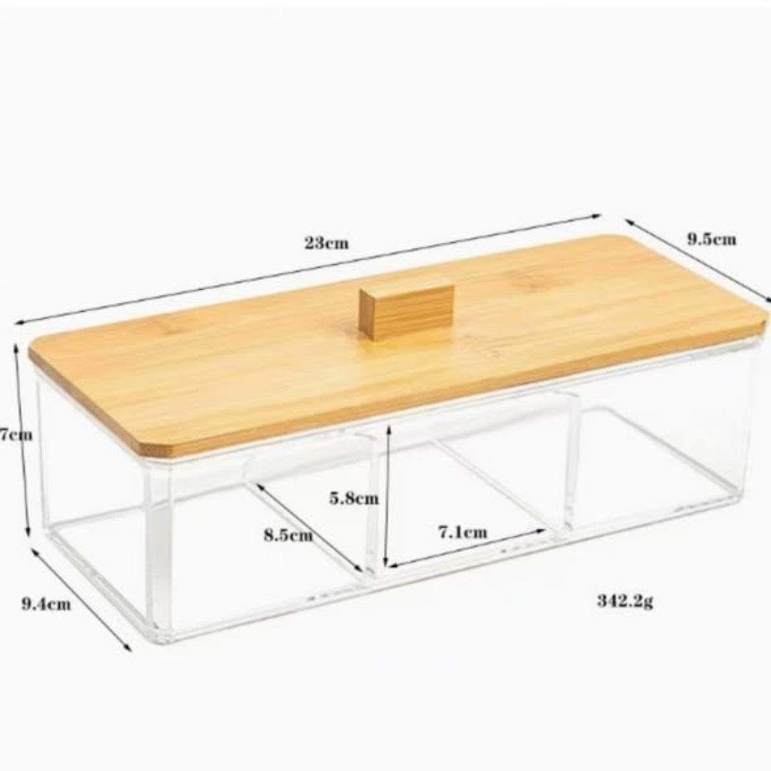 Acrylic Organizer with Bamboo Lid