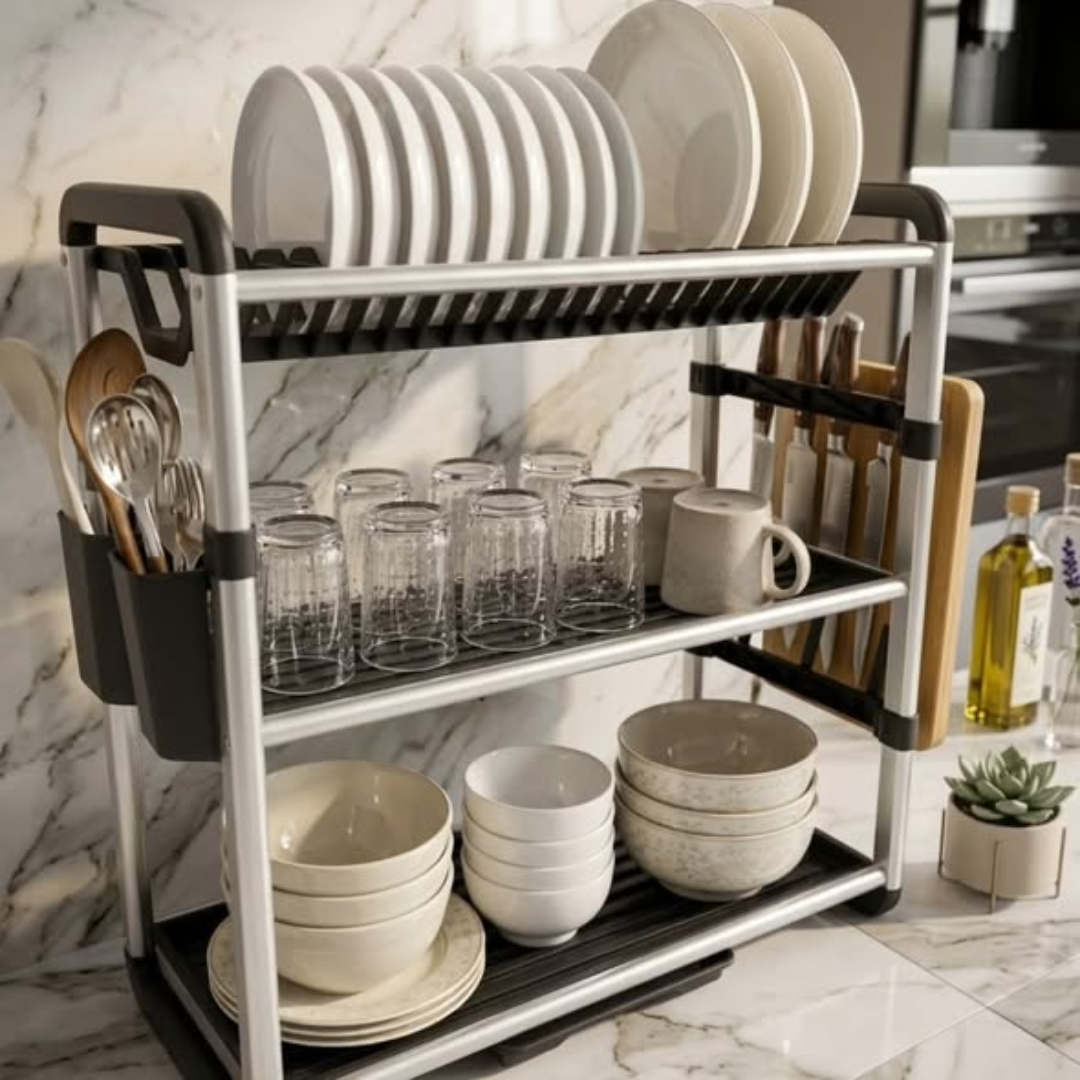 Aluminium + Plastic Dish Rack