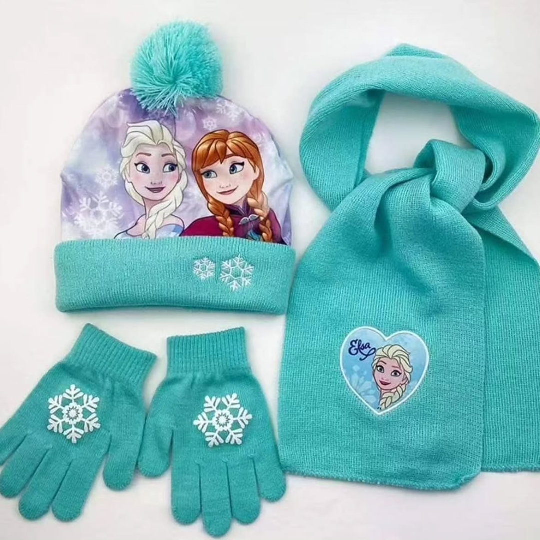 3pcs Frozen Themed Winter Hat Set