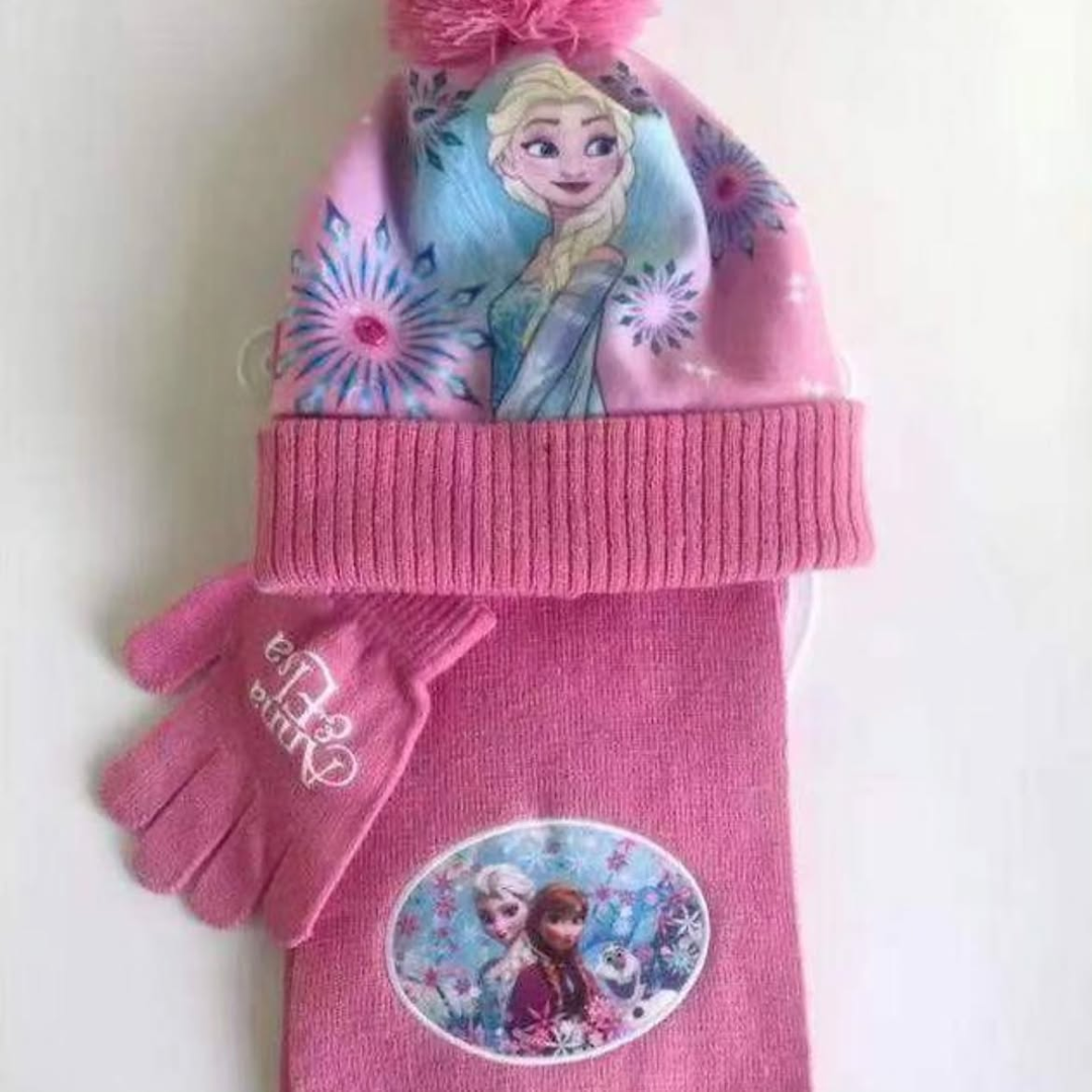 3pcs Frozen Themed Winter Hat Set