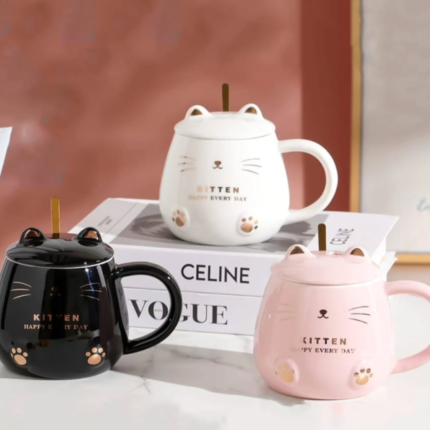 Glossy Kitten-Themed Coffee Mug