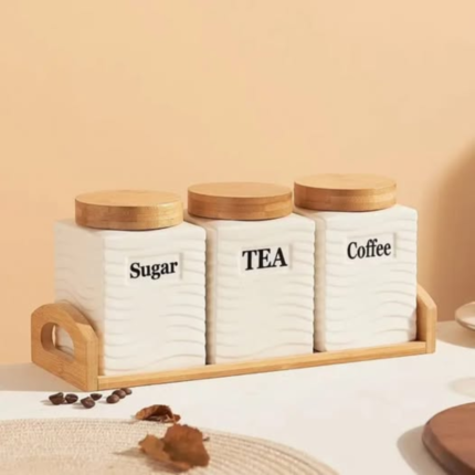Square Shape Ceramic Canister