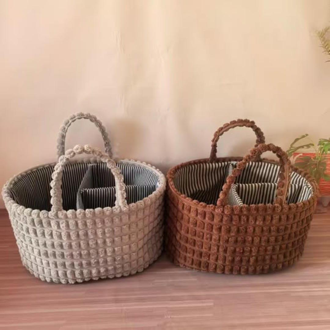 Oval Woolen Partitioned Organiser