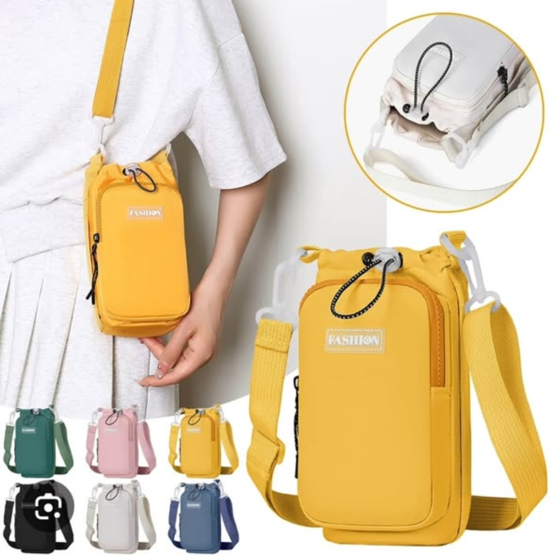 Drawstring Bag Water Bottle Holder with Strap